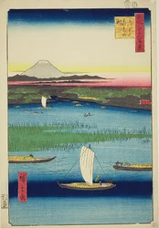 The Parting Depth of the Three-pronged River (Mitsumata Wakarenofuchi), nr.57 uit de serie "Honderd beroemde vergezichten van Edo (Meisho Edo hyakkei)".