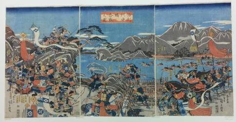 De slag om Kawanakajima in de provincie Shinano.