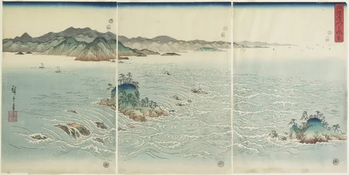 Uitzicht op de Whirlpool in de Provincie Awa, 1857