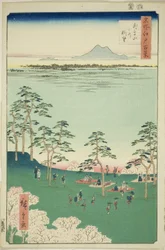 Uitzicht naar het noorden vanaf Asuka Hill, uit de serie "Honderd beroemde uitzichten van Edo"