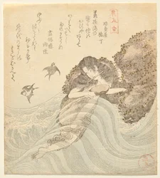 Abalone-duiker, uit de serie Bijin awase (Schoonheden vergelijken)