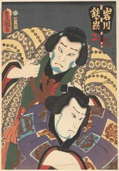 Sumoworstelaars Tetsugadake Dazaemon en Iwagawa Jirôkichi