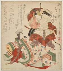 Ichikawa Danjūrō VII en Segawa Kikunojō V als Soga no Gorō