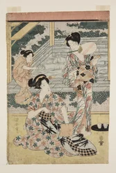 Dames bij warmwaterbron