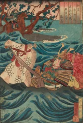 Suetsumuhana: Mukan-no-tayu Atsumori, uit de serie "Japanse en Chinese Vergelijkingen voor de Hoofdstukken van Genji (Wakan nazorae Genji)"