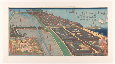Overzicht van de wijk Honcho en het Miyozaki kwartier in Yokohama