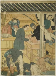 Verkoopruimte in een Buitenlandse Winkel in Yokohama (Yokohama ijin shokan uriba no zu)
