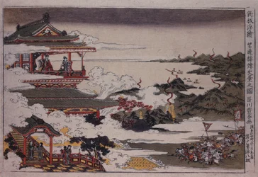 An Lushan en zijn troepen vallen de keizer aan, ca 1770