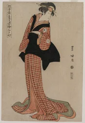 Iwai Kiyotaro (Edoya) als Okaru (uit de serie Afbeeldingen van acteurs op het podium)