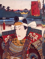 Portret van Kabuki-theateracteur, ukiyo-e door Utagawa Toyokuni, houtsnede, Japanse beschaving, Edo-periode