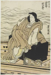 De acteur Iwai Hanshiro als de vrouw Seigen, 1804-1825