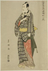 Koraiya: Ichikawa Komazo III, uit de serie "Portretten van Acteurs op het Podium (Yakusha butai no sugata-e)"