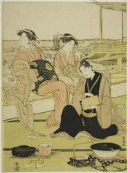 Uitzicht op de Baai bij Shinagawa