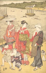 Vrouwen op Takanawa Beach, ca. 1790s