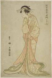 Yamatoya: Iwai Hanshiro IV als Okaru, uit de serie "Portretten van Acteurs op het Podium"