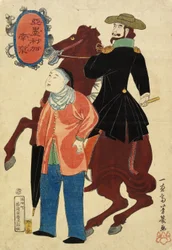Amerikaanse Ruiter en een Chinees, januari 1861