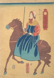 Engelse vrouw te paard, 1e maand, 1861