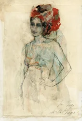 Elegante vrouw met tulband