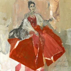 Elegante vrouw in het rood