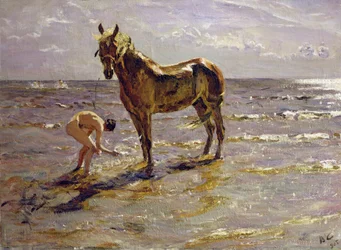 Een paard baden, 1905