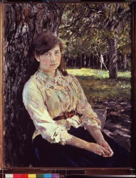 Jong meisje in het zonlicht. Portret van Maria Simonovich