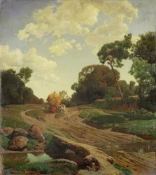 Landschap met hooikar, ca. 1858