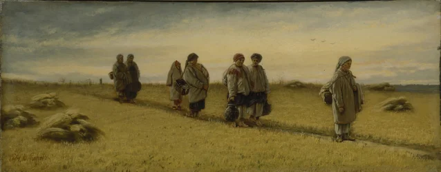 De terugkeer van de maaiers van het veld in de provincie Rjazan, 1874