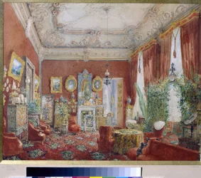 De familiewoonkamer in het Yusupov-paleis in Sint-Petersburg