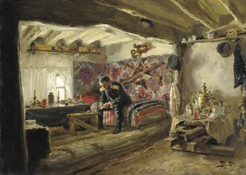 Het Hoofdkwartier van het Rushchuk Regiment van Tsesarevich Alexander Alexandrovich in Brestovets