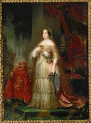 Koningin Isabel II (schilderij op doek)