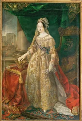 Koningin Isabel II (schilderij op doek)