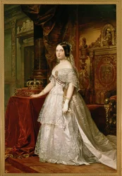 Koningin Isabel II (schilderij op doek)