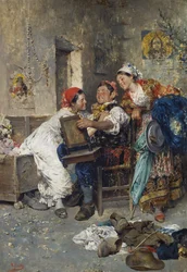 Zigeuners, man met twee vrouwen