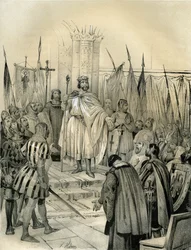 Kroning van Hugues Capet in Noyon in 987