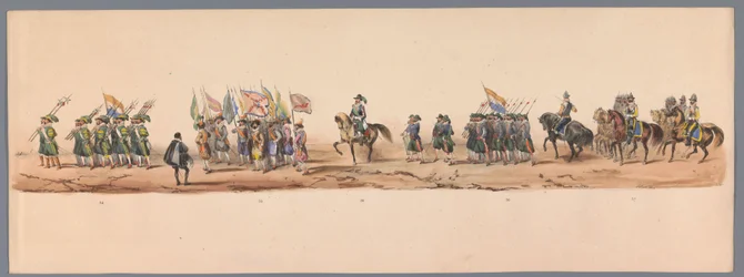 Historische optocht bij het tweede eeuwfeest van de Utrechtse Hogeschool, 1836 (plaat 9)