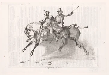 Karikatuur van de infanterie te paard