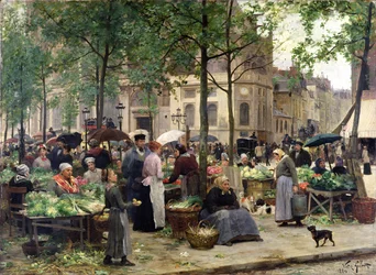 Het plein voor Les Halles, 1880