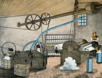 Mechanisch spinnen. Frankrijk