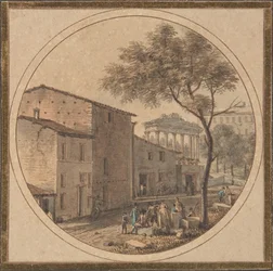 Uitzicht op het Romeinse Forum met de Tempel van Saturnus op de achtergrond, n.d.