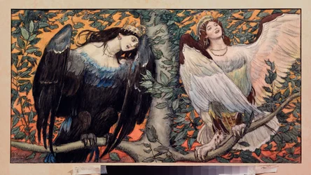 Sirin en Alkonost, een lied van vreugde en verdriet. Profetische vogels met vrouwengezichten uit de Russische folklore