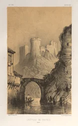 Pittoreske Architectuur of Monumenten van de 15e en 16e Eeuw: Kastelen van Frankrijk uit de 15e en 16e Eeuw: Pl. 12, Kasteel van Druyes (Yonne)