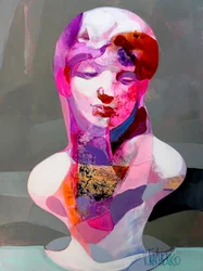 Kleurrijke abstracte buste