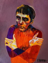 Kleurrijk emotioneel portret