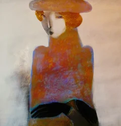Portret van een contemplatieve vrouw