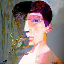 Levendig portret van een roker