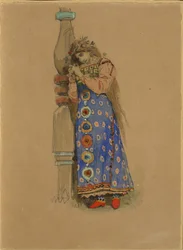 Kupava. Kostuumontwerp voor de opera Sneeuwmeisje door N. Rimsky-Korsakov, 1885