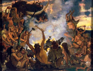 Het Stenen Tijdperk. Een Feest, 1883