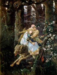 Tsarevitsj Ivan rijdend op de Grijze Wolf, 1889