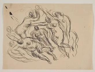 Compositie met zeven naakte vrouwen