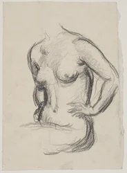 Zittend vrouwelijk model